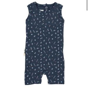 Maniere Baby Girl 12-18M Navy Sleeveless Romper with Floral Print, new with tags